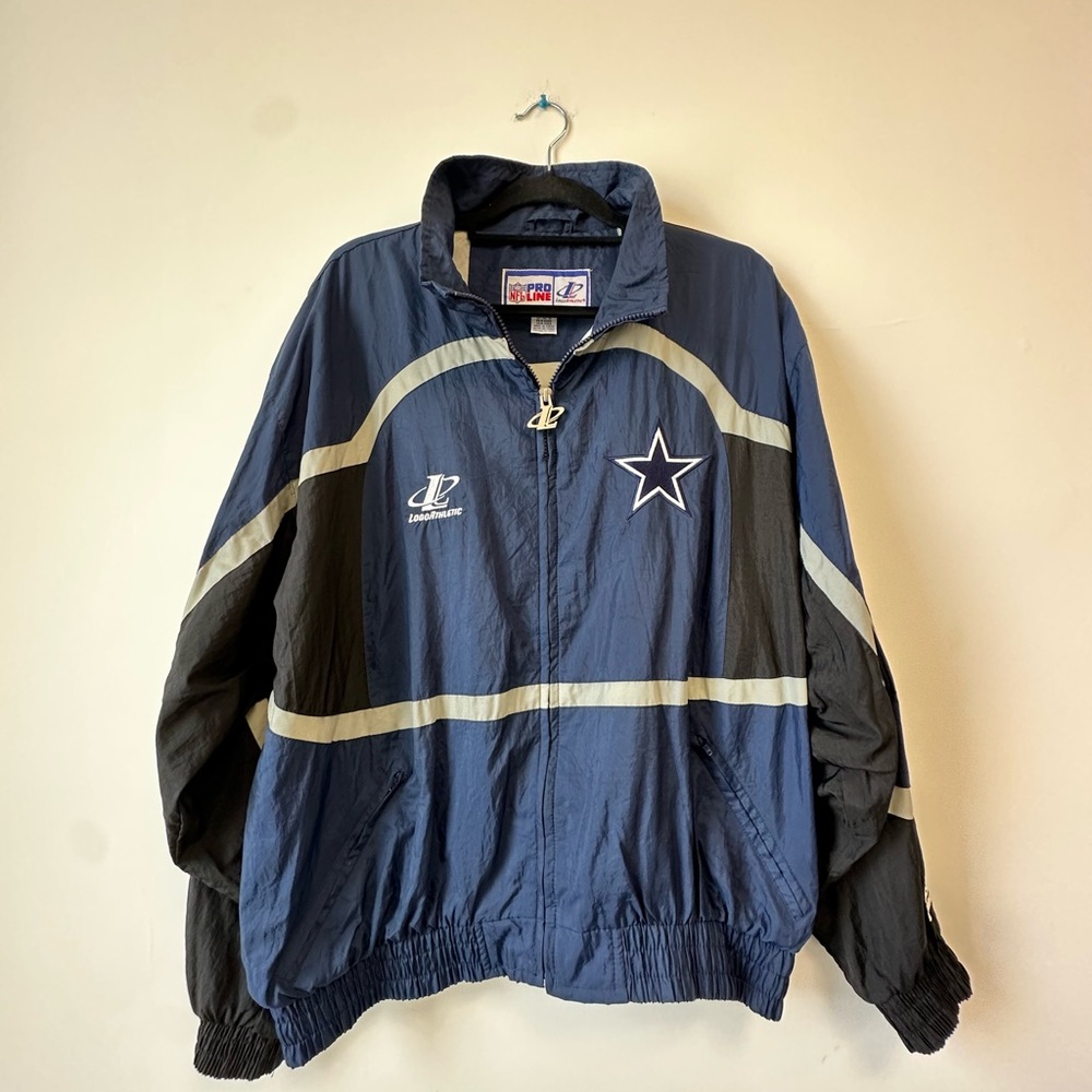 Vintage Dallas Cowboys Blue and Black Windbreaker Jacket
